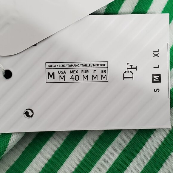 Denim & Flower Cotton Green White Striped "Lucky" St. Patrick's Day Top Size M - Picture 16 of 16